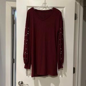 SHEIN Long Sleeve Red Dress